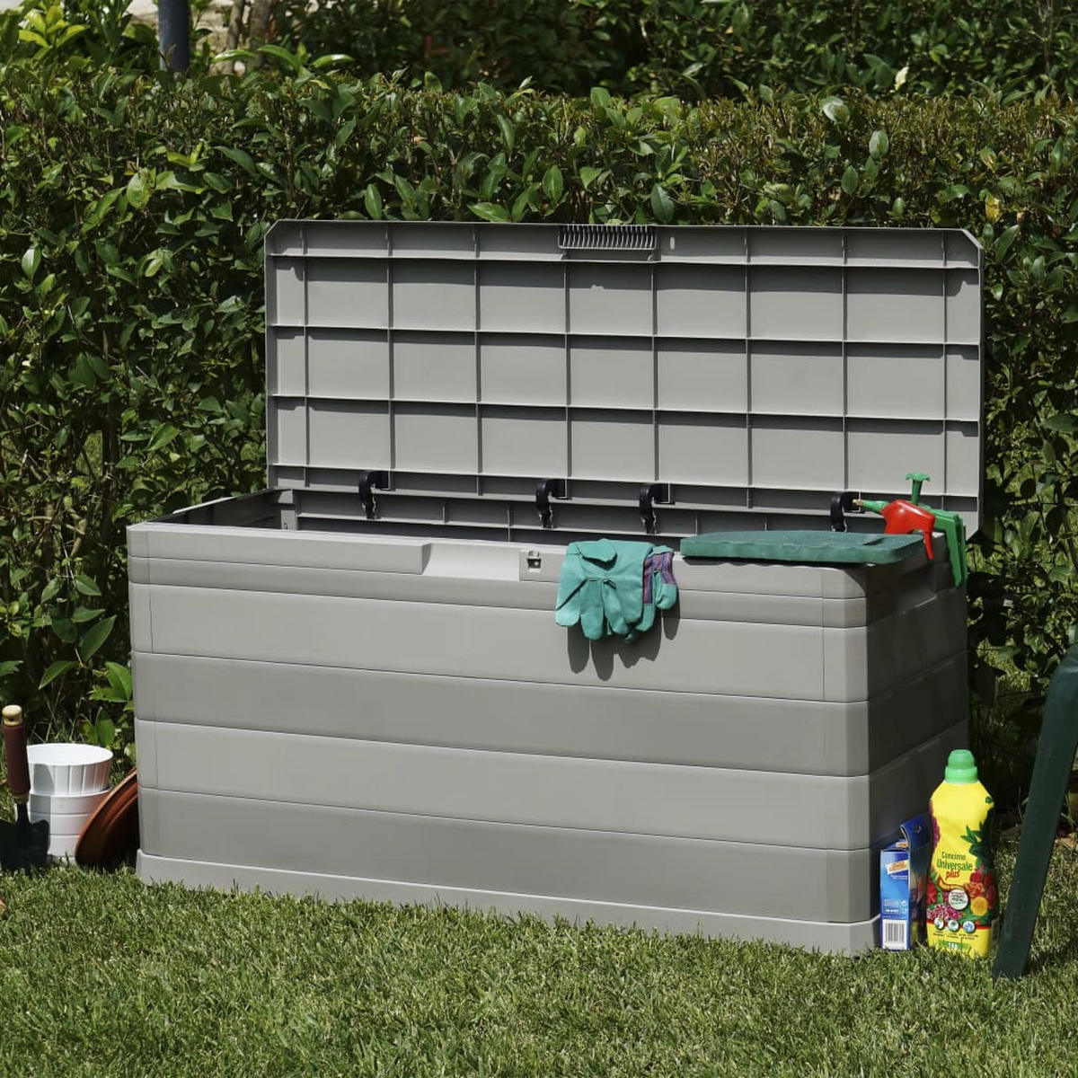 GARTENBOX Grau 117/45/56 Cm - Grau, Kunststoff (117/56/45cm) - vidaXL