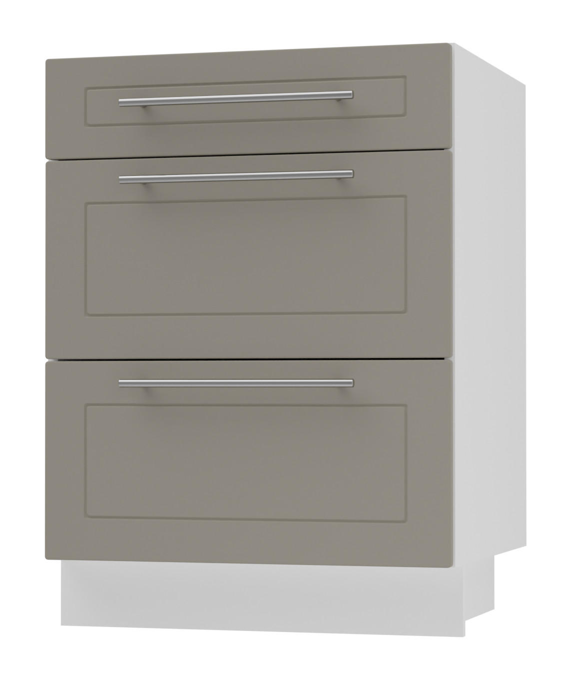 Feldmann-Wohnen Schubladenunterschrank Beige, Weiß 60x82x50 cm