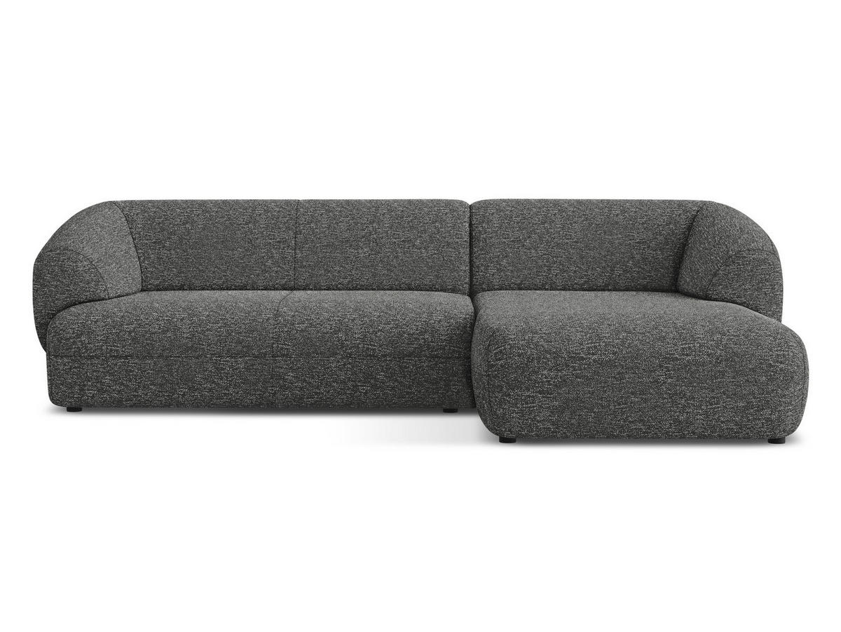 ECKSOFA rechts Strukturstoff Stoff Grau - Dunkelgrau/Schwarz, Kunststoff/Textil (280/156cm) - Makamii