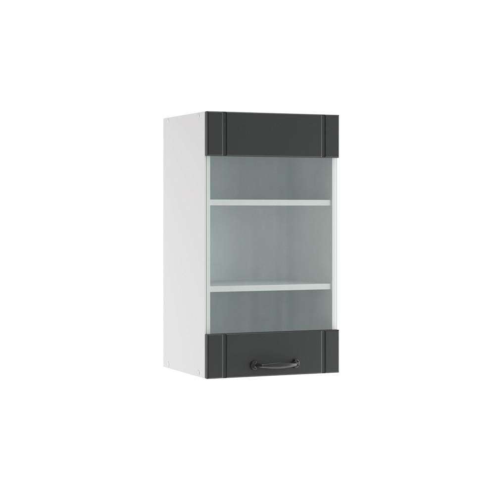 KÜCHENGLASSCHRANK Fame-Line Anthrazit Landhaus 40 cm - Dunkelgrau/Anthrazit, Holzwerkstoff (40/72/34.1cm) - Vicco