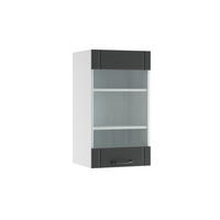 KÜCHENGLASSCHRANK Fame-Line Anthrazit Landhaus 40 cm - Anthrazit/Weiß, Holzwerkstoff (40/72/34.1cm) - Vicco