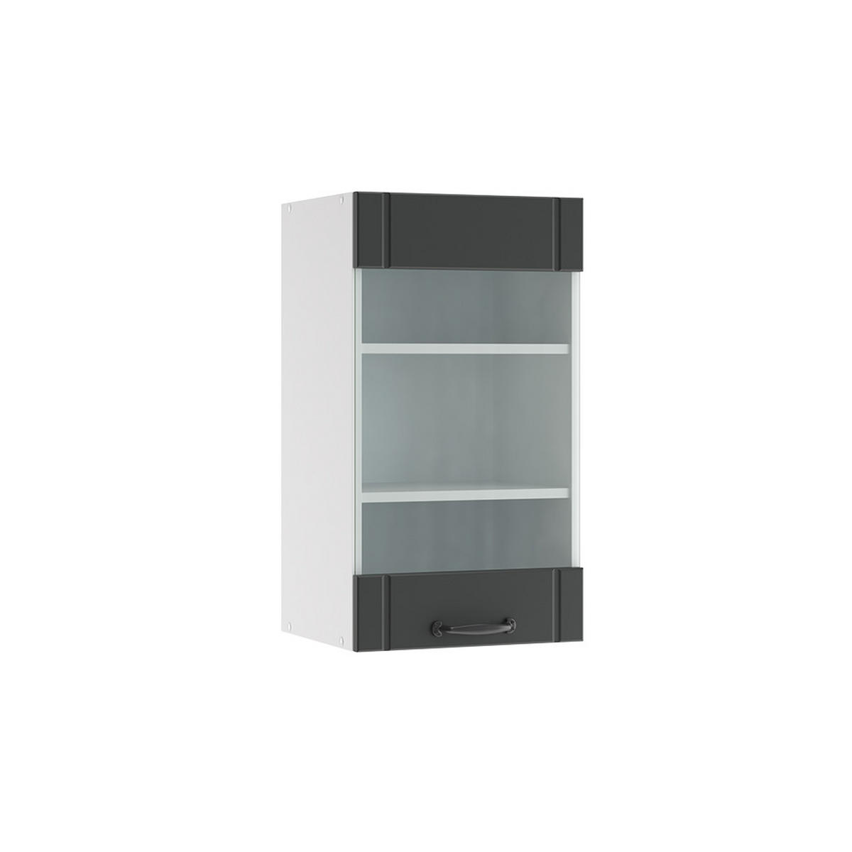 KÜCHENGLASSCHRANK Fame-Line Anthrazit Landhaus 40 cm - Anthrazit/Weiß, Holzwerkstoff (40/72/34.1cm) - Vicco