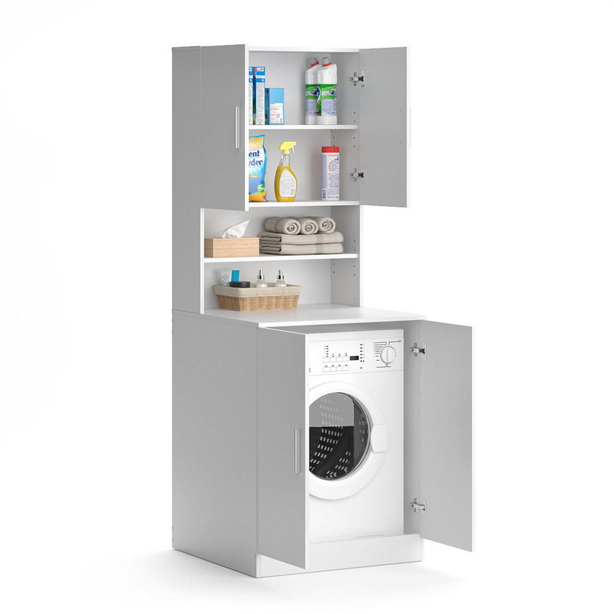 WASCHMASCHINENSCHRANK Liana Weiß 70.5 x 190.5 cm - Weiß, Holzwerkstoff (70.5/190.5/70cm) - Vicco