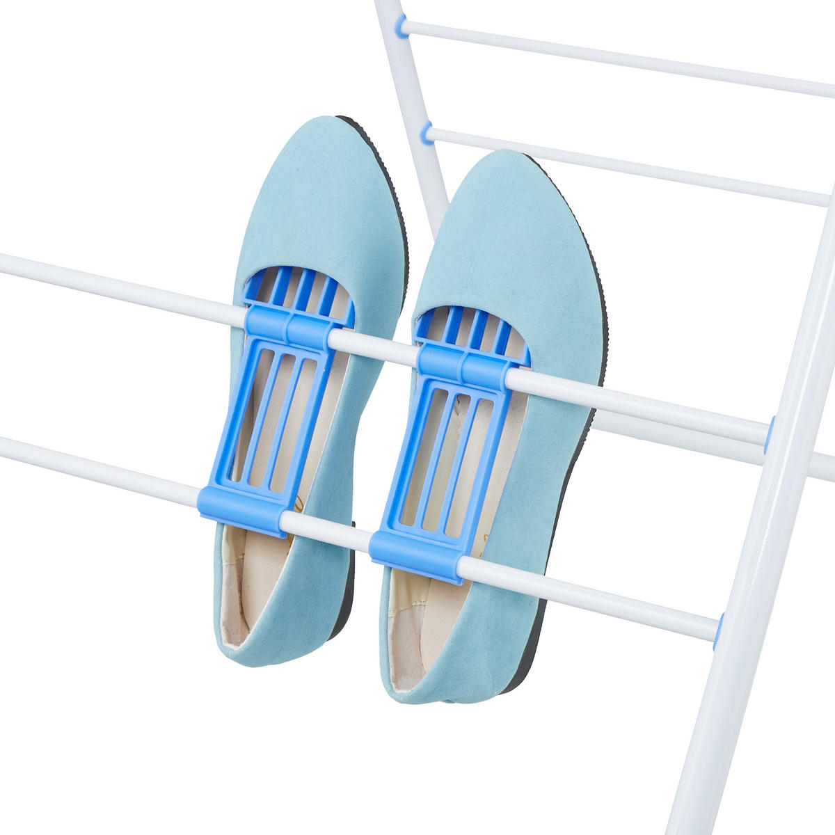 STOJAN na prádlo - biela, kov/plast (155/99/61cm) - Relaxdays