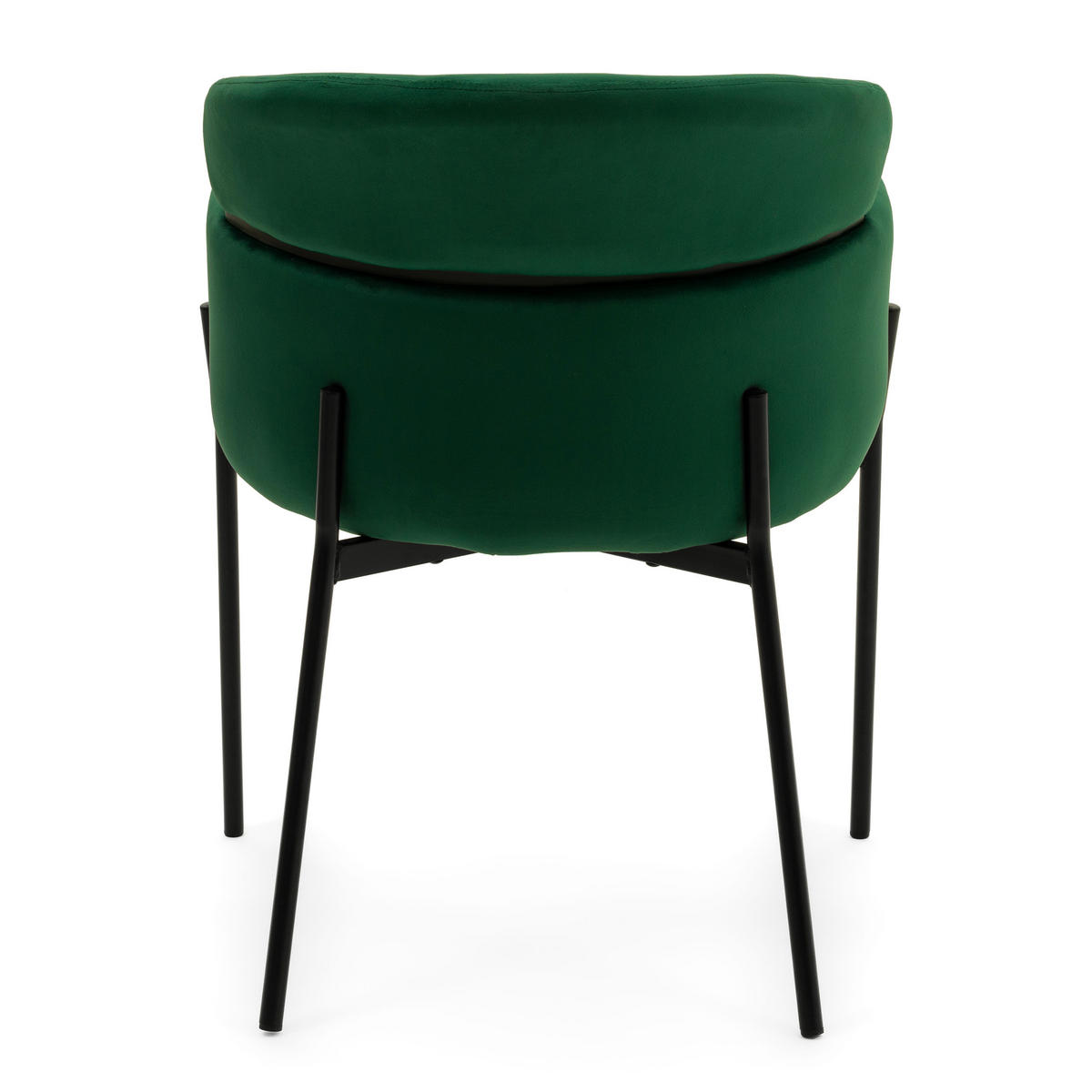 STUHL BOLZANO gepolsterter mit Steppung - grün - Samt Velour - Schwarz/Grün, Textil/Metall (62/80/61cm) - NEW HOME