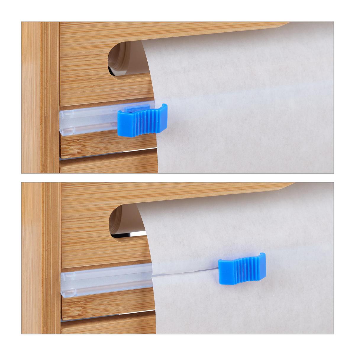 FOLIENSPENDER - Hellbraun, Holz/Kunststoff (39/23.5/9cm) - Relaxdays