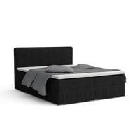 BOXBETT LON IV 140/200 in Cord Schwarz H3 - Schwarz, Holz/Holzwerkstoff (140/200cm) - Deine Möbel 24