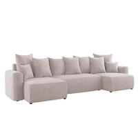 ECKSOFA DAVE U - Creme/Schwarz, Holzwerkstoff (312/142cm) - Meblini
