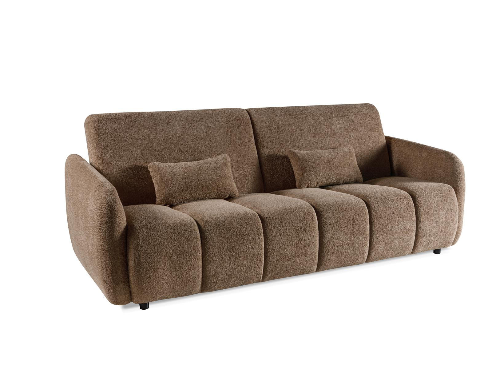 SOFA Kopiko Braun, mit Schlaffunktion und Bettkasten - Braun, Holzwerkstoff (225/93/100cm)