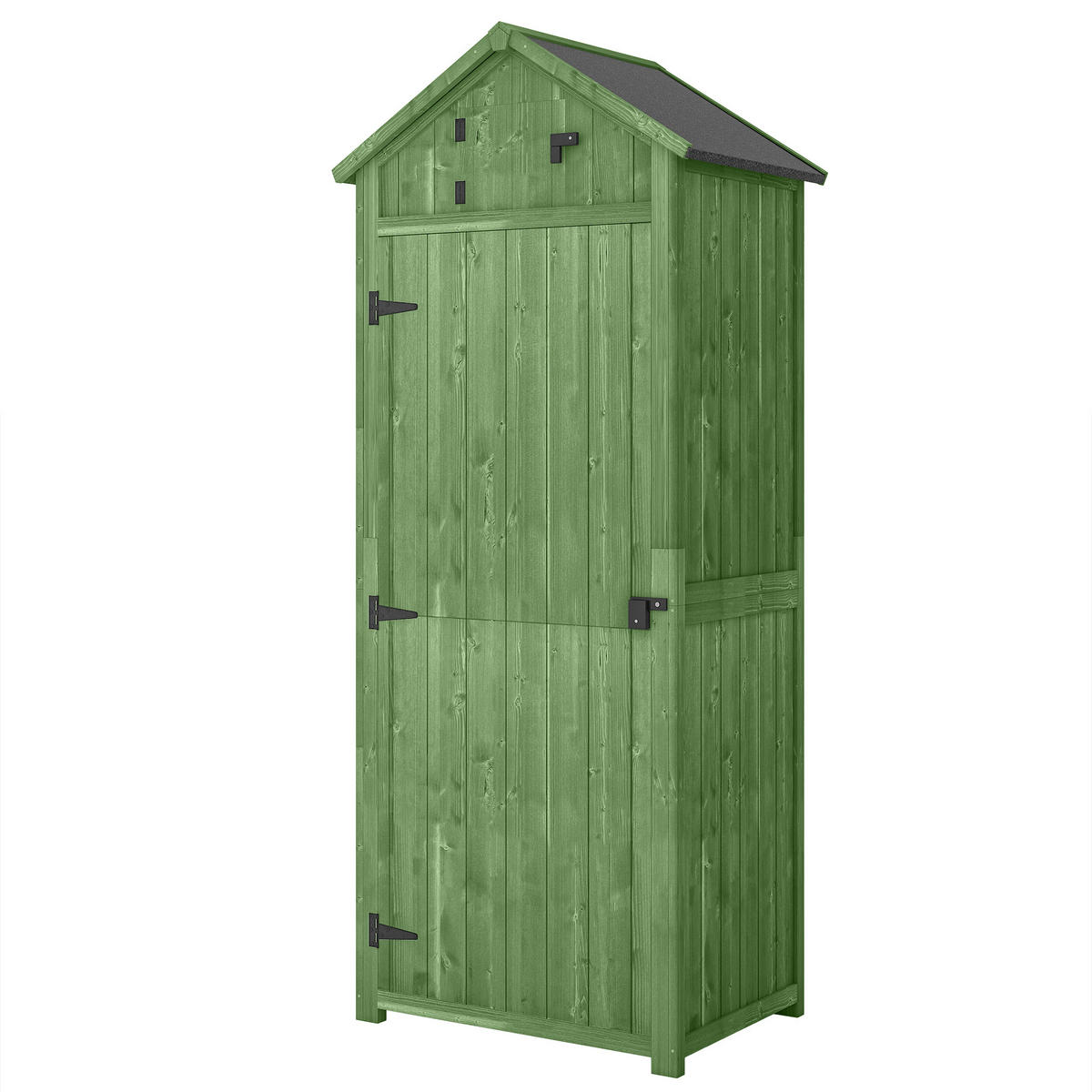 GARTENSCHRANK DE-09257 Naturholz - Grün, Holz (54.2/179/77cm) - ComfortXL