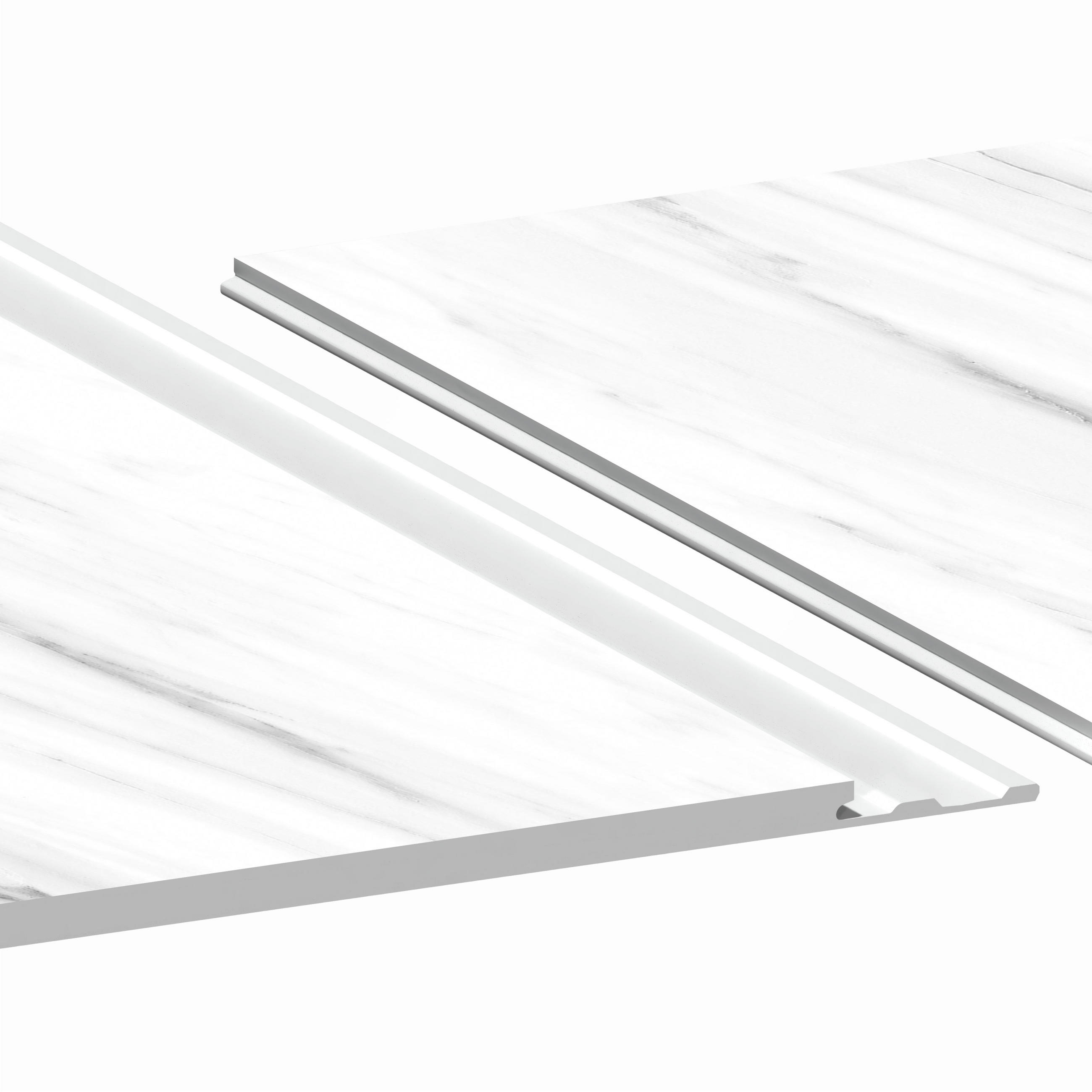 AQUA-STEP- ALL IN ONE - Wasserdichte Wandpaneele und Bodenpaneele für Badezimmer - Marmo Carraba - 6 Paneele (2,34m²) - Weiß, Kunststoff (122/32/0.45cm) - Aqua-Step® 