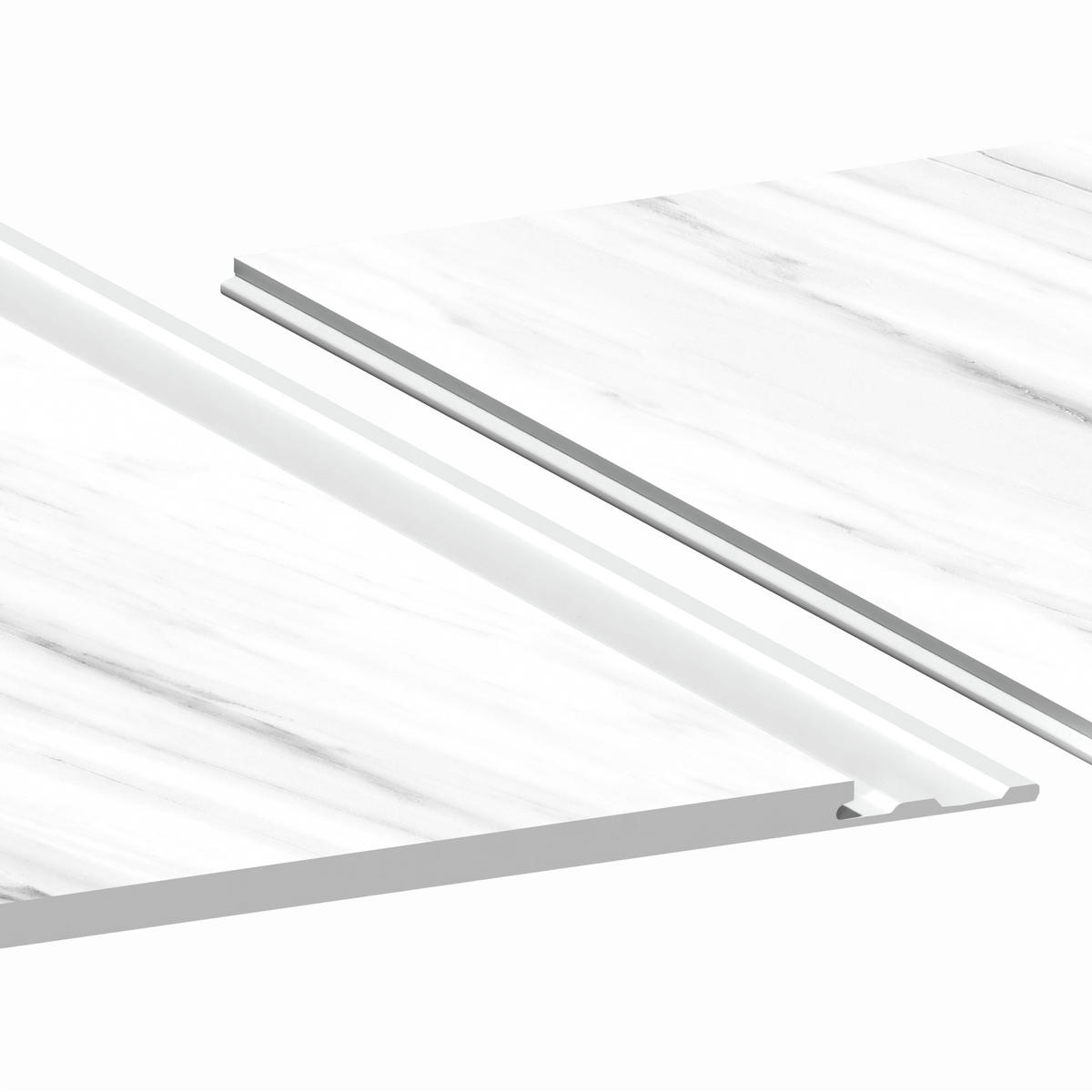 AQUA-STEP- ALL IN ONE - Wasserdichte Wandpaneele und Bodenpaneele für Badezimmer - Marmo Carraba - 6 Paneele (2,34m²) - Weiß, Kunststoff (122/32/0.45cm) - Aqua-Step® 