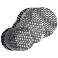 TELLER-SET Takeo schwarz-weiß 12er Set - Schwarz/Weiß, Keramik (1/1/1cm) - Ritzenhoff Breker