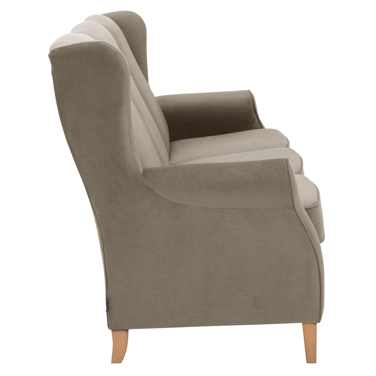 SOFA 3-Sitzer Karlen Flachgewebe hellbraun - Hellbraun, Kunststoff (193/103/86cm) - 58aufmkessel
