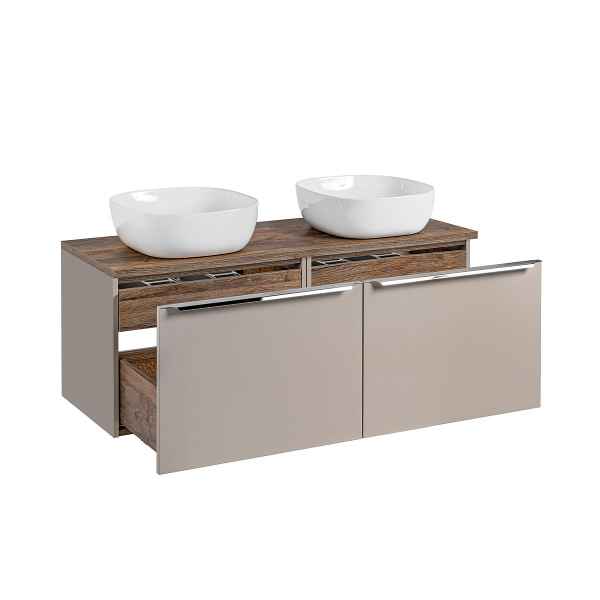 DVOJUMYVADLO 120cm Éros Krtek - šedohnědá, kompozitní dřevo (120/48/46cm) - Petits-meubles