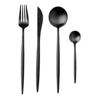 BESTECK-SET (4-tlg.) Stiletto - Schwarz, Metall - Butlers