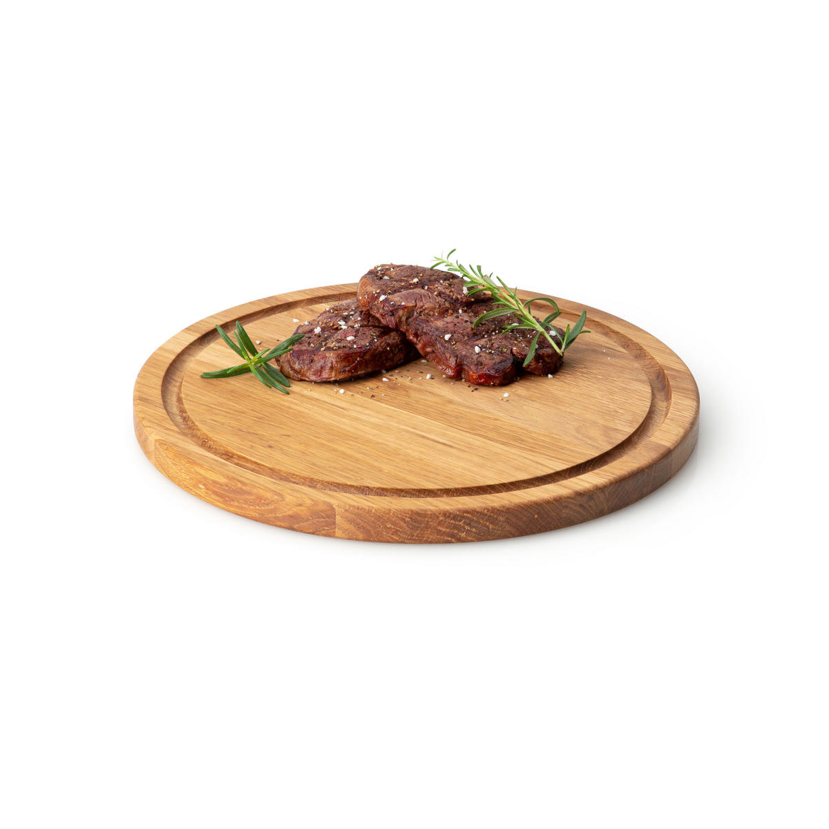 STEAKTELLER Rund, Eichenholz, Ø 28 cm - Braun, Holz (28/28/3cm) - Continenta