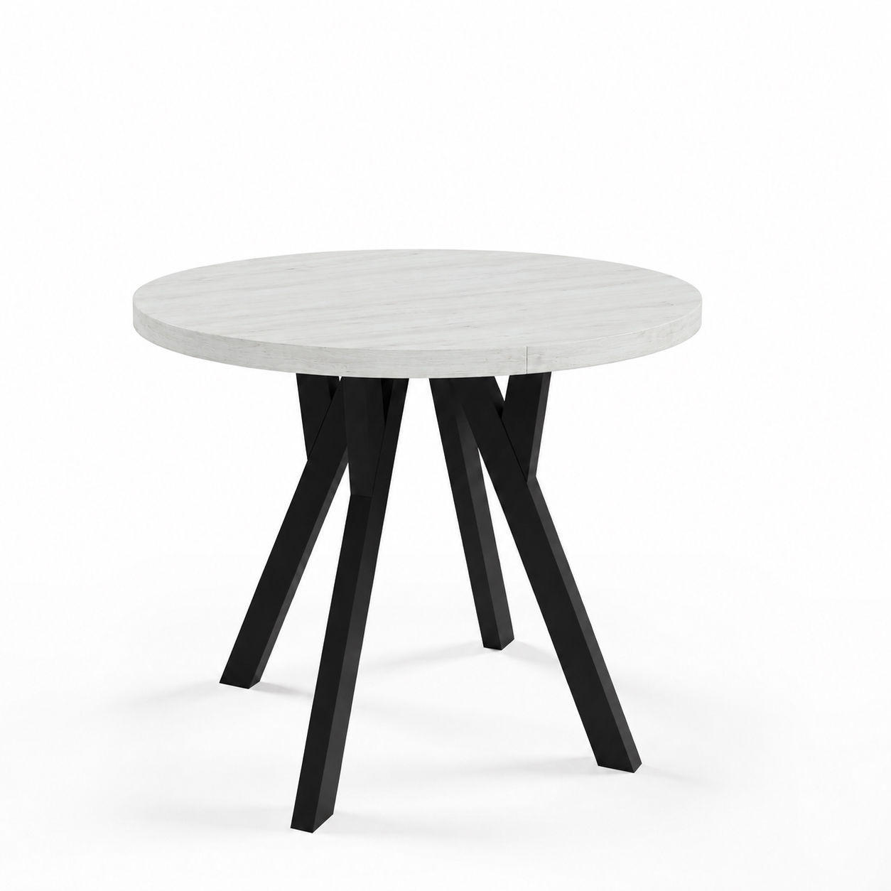 ESSTISCH ausziehbar rund 80-160 cm ATO Sosna, Auszugstisch mit Einlegeplatte - Schwarz/Kieferfarben, Holzwerkstoff (80/80/77cm) - VENASI MÖBEL