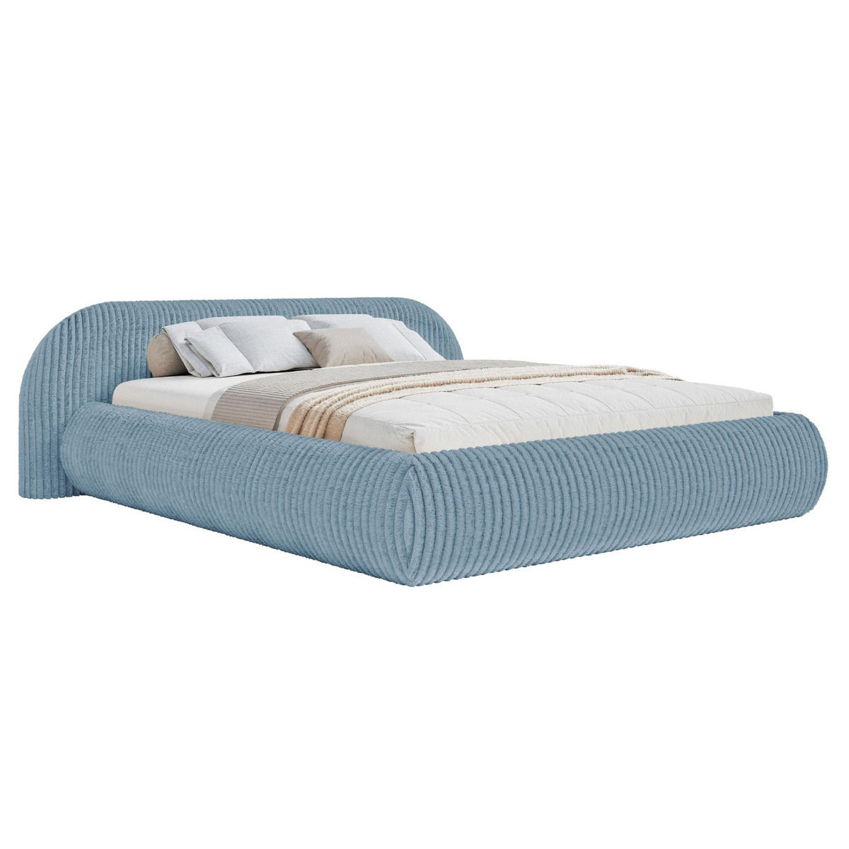 POLSTERBETT Shels Low Blau 140x200 cm - Blau/Schwarz, Kunststoff/Textil (140/200cm) - Selsey