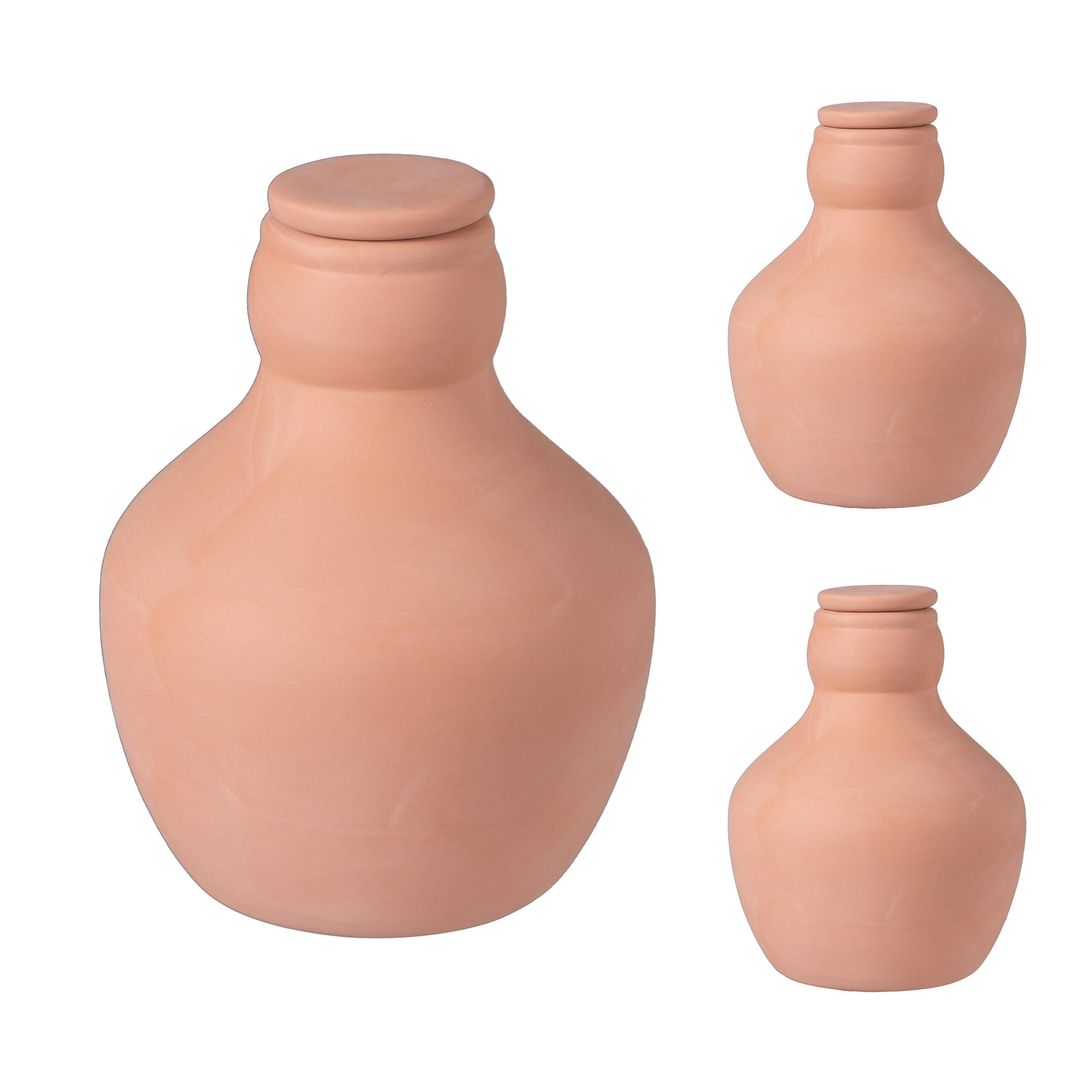 Relaxdays ZAVLAŽOVAČ Terakota 3dílná-sada Keramika 500 ml