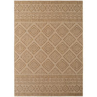 TEPPICH Flachgewebe, Outdoor, Fußbodenheizung-geeignet, mit Rautenmuster, VIGOLENO in Beige-Braun, 60 x 100 cm - Beige, Textil (60/100cm) - KADIMA DESIGN
