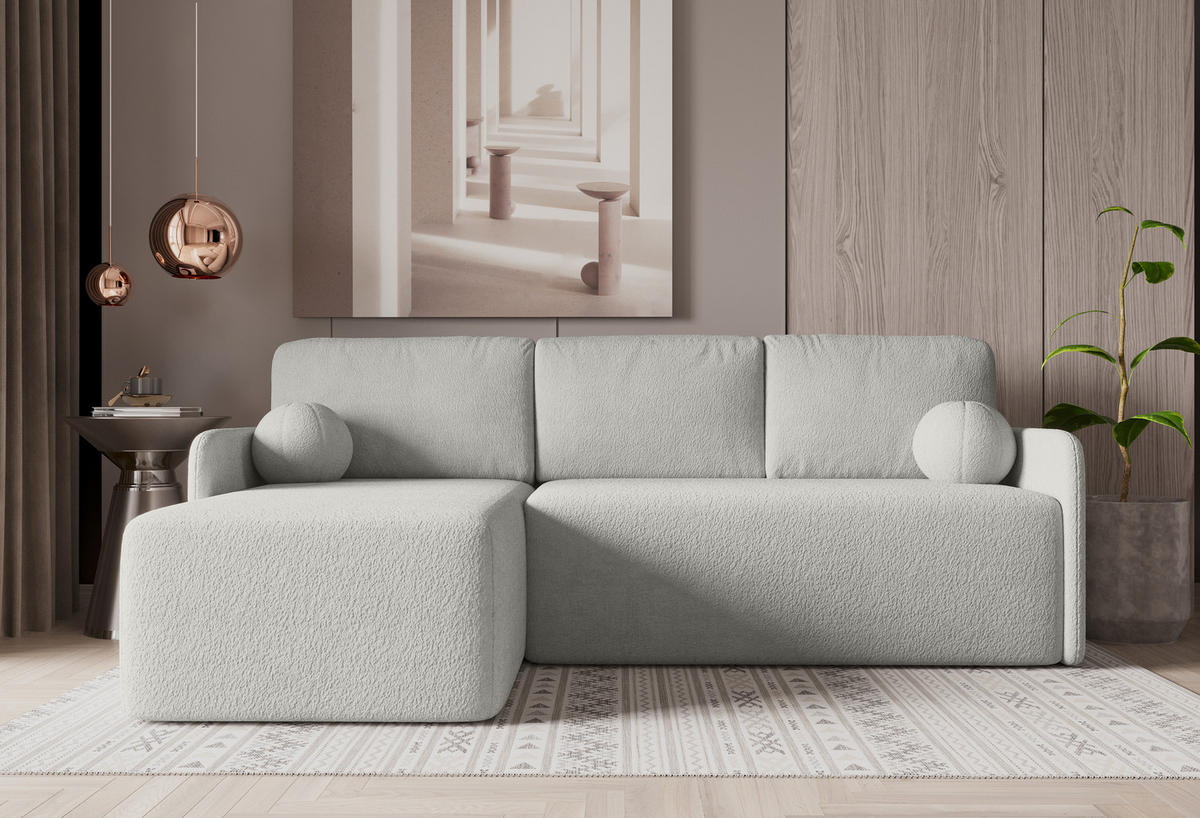 ECKSOFA MONDI Hellgrau - Hellgrau/Schwarz, Kunststoff/Textil (212/142cm) - Luxkor24