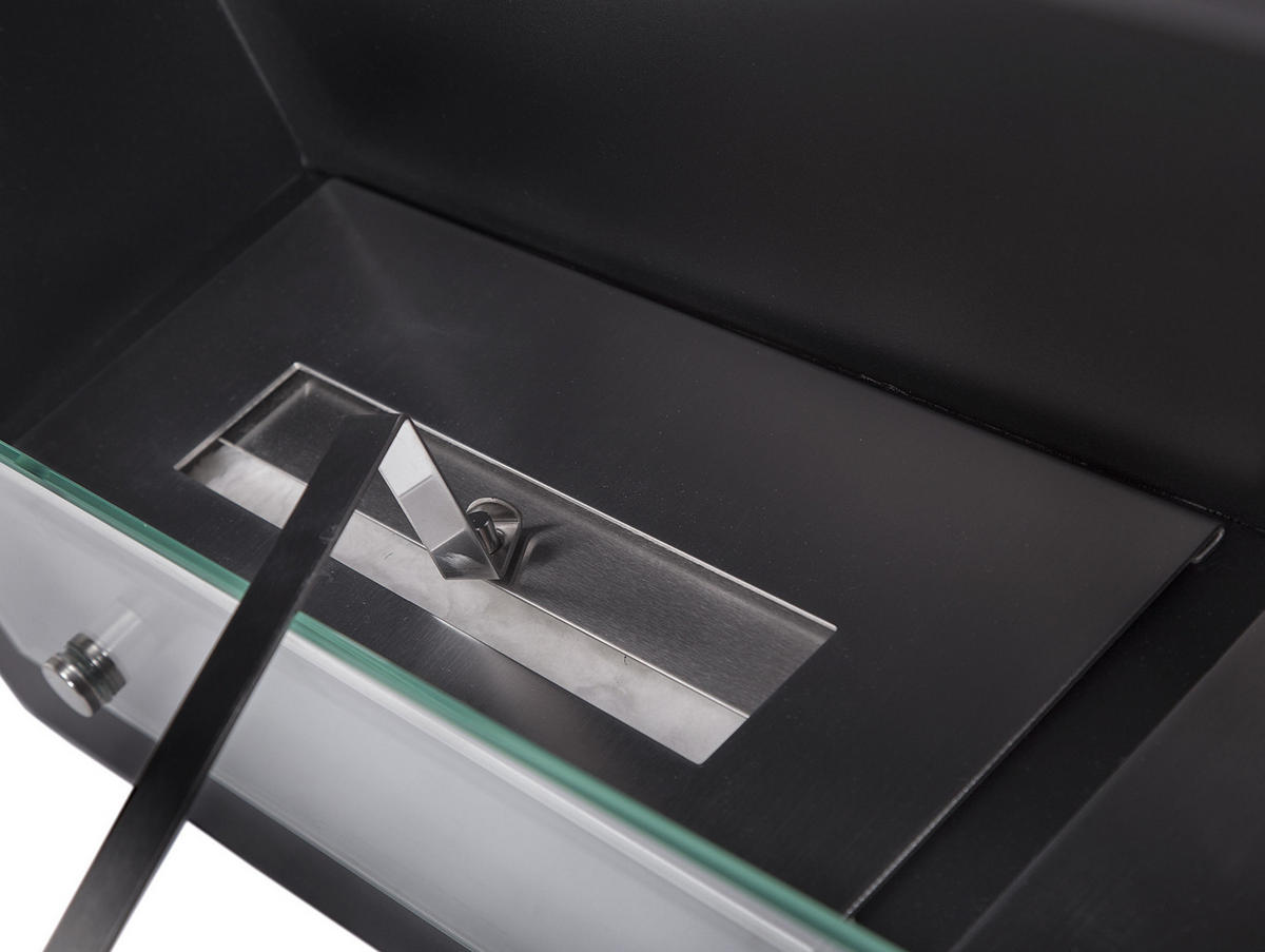 BIOETHANOL-KAMIN Schwarz Wandmodell inklusive 2.4 L Brennblock - Schwarz, Metall (90/54/17cm) - Purline