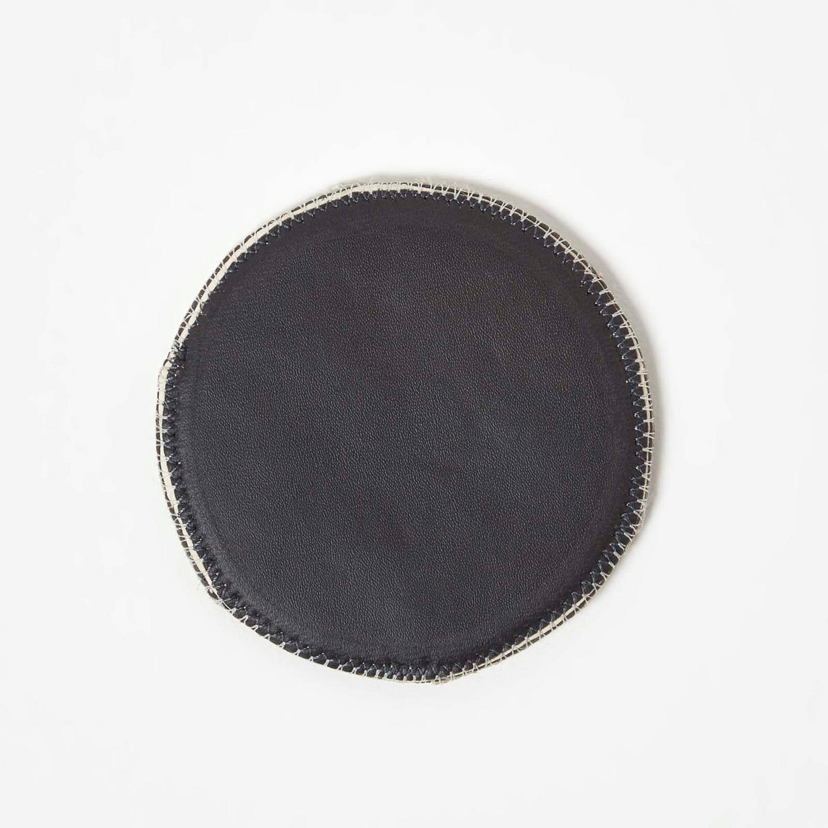 UNTERSETZER Stern, 4er-Set rund im Patchwork-Stil aus Fell & Leder, 10 cm - Multicolor, Leder (10/10cm) - Homescapes