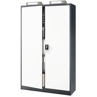 AKTENSCHRANK abschließbar KADO mit Flügeltüren 185x115x40cm Anthrazit-Weiß - Anthrazit, Metall (115/185/40cm) - DELUKE