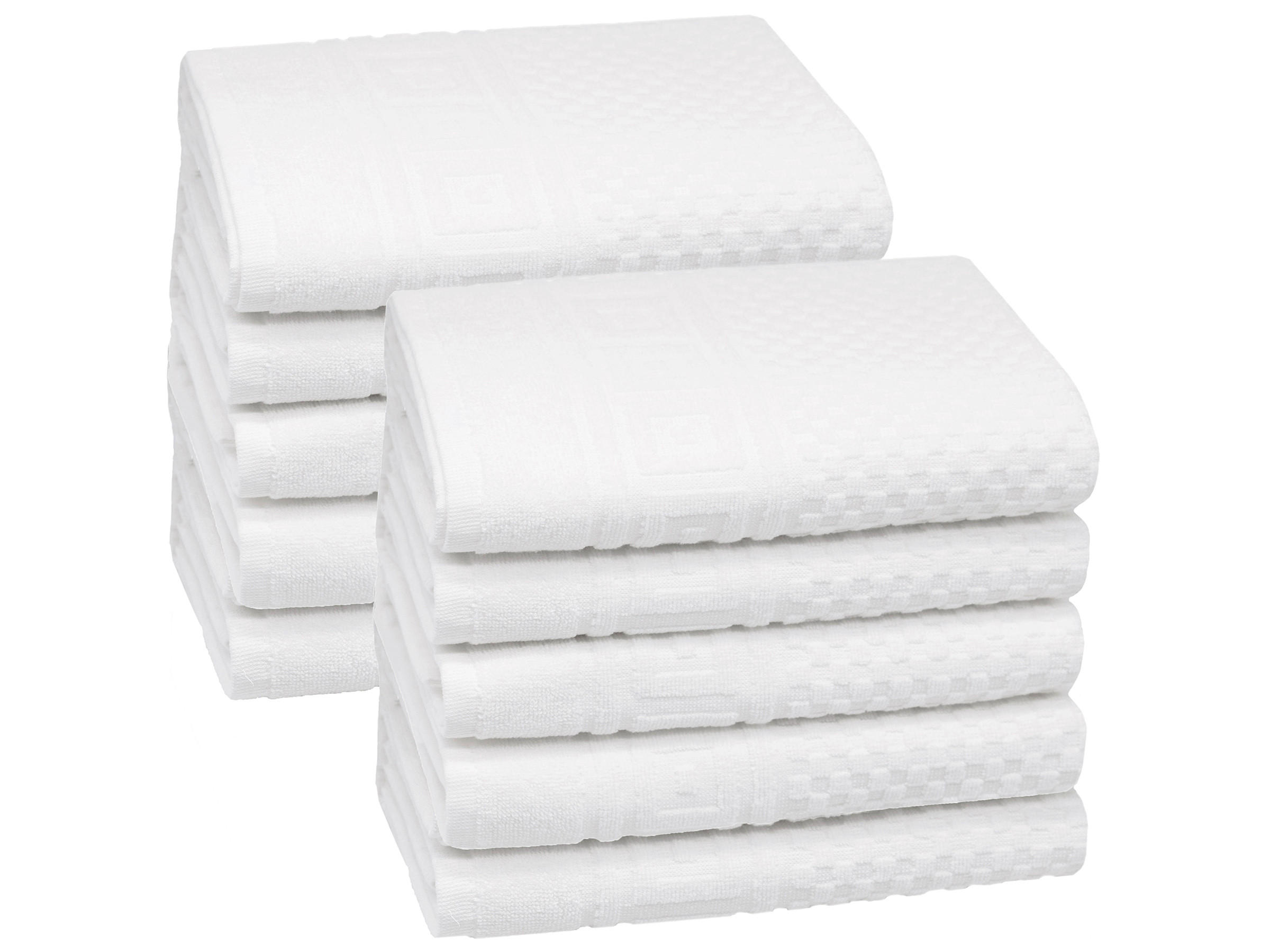 HANDTÜCHER, 10er-Set, 50x100 cm, 100% Baumwolle, Weiß - Weiß, Textil (50/100cm) - Zollner