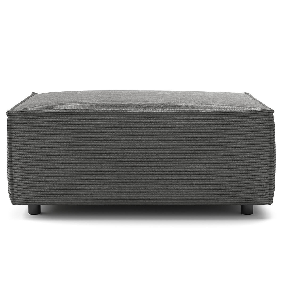 POLSTERHOCKER rechteckig - Anthrazit/Schwarz, Kunststoff/Textil (97/40/79cm) - home24