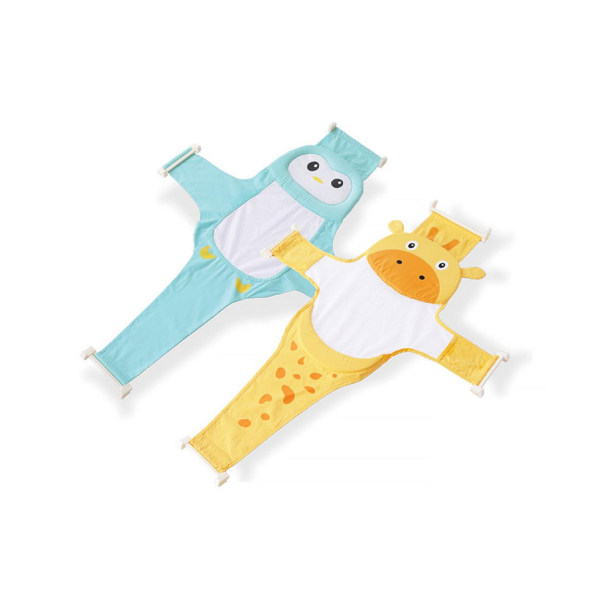 BABYBADEWANNE Netz Tiere gelb Badewanneneinsatz, Kunststoffbügel, ab Geburt - Gelb, Textil (68/100cm) - Chipolino