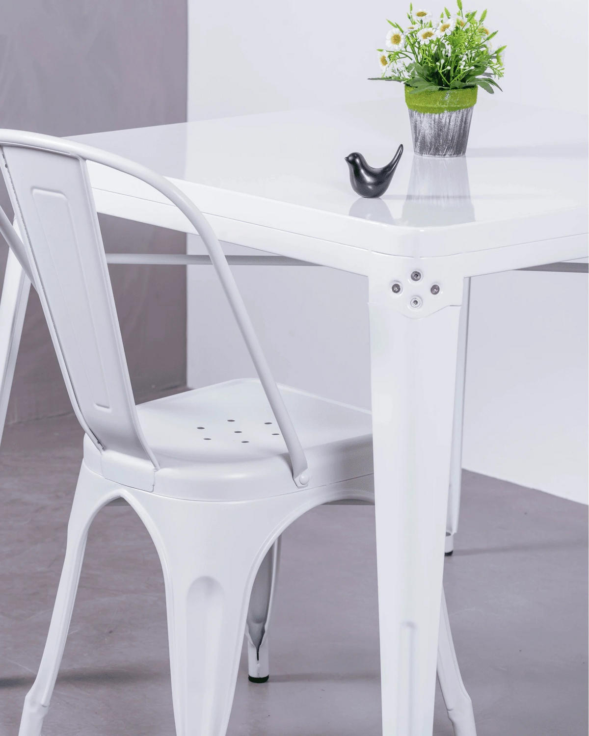 STÜHL-SET 4 Stück Metall Weiß - Weiß, Metall (44/85/55cm) - Nest Dream