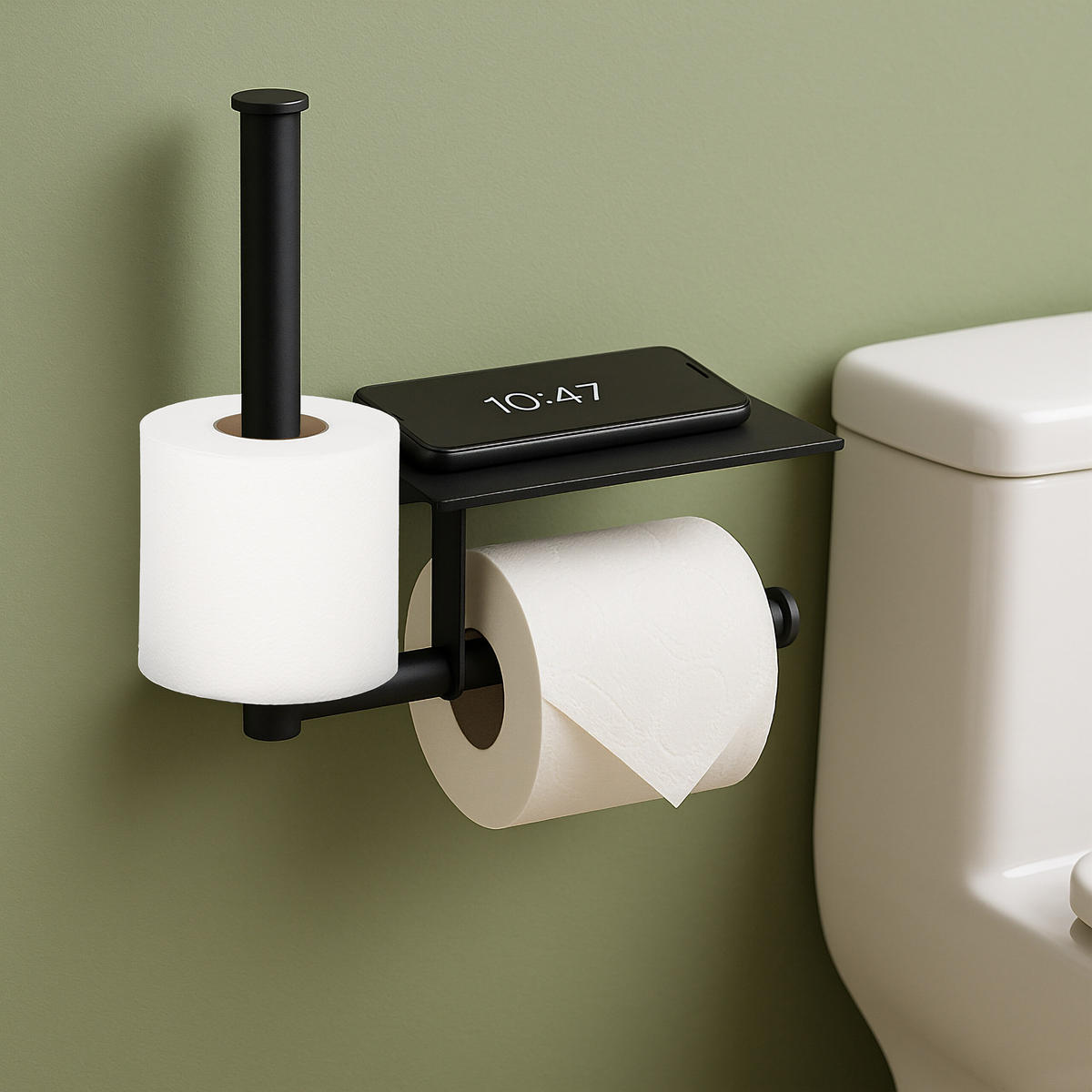 TOILETTENPAPIERHALTER - Schwarz, Kunststoff/Metall (28/27/10.5cm) - Relaxdays