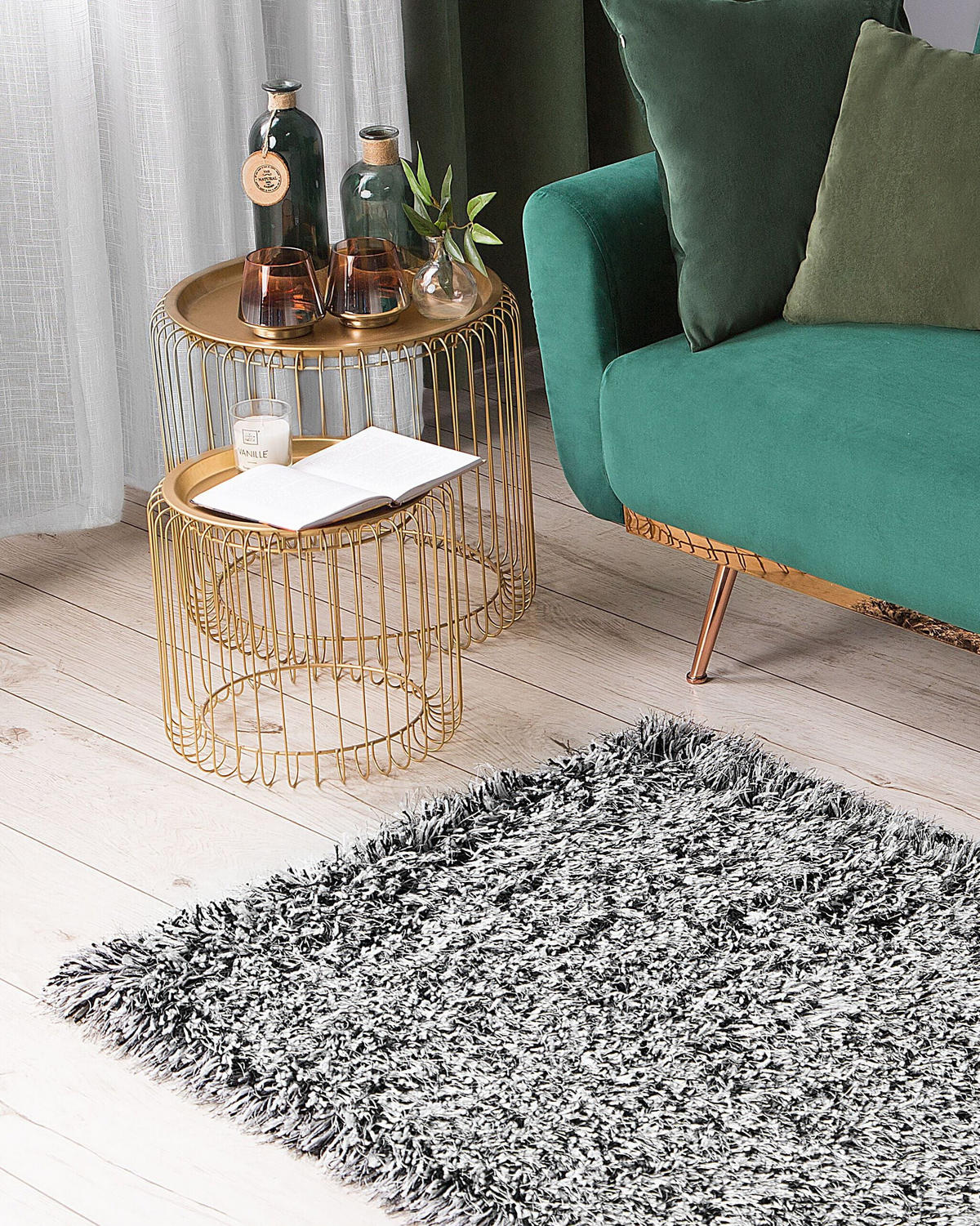 SHAGGY-TEPPICH Cide 150/80 cm - Schwarz, Kunststoff (80/150cm) - Beliani