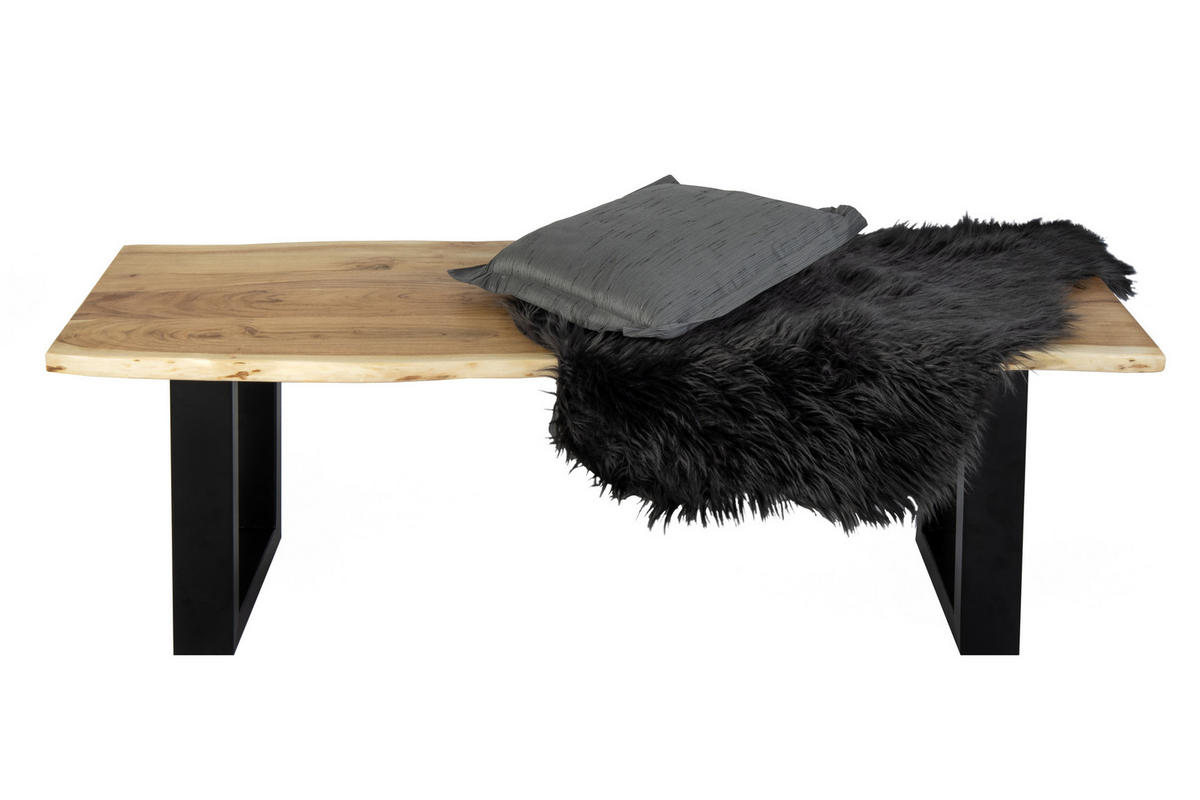 SITZBANK NOAH - Beige/Schwarz, Holz/Metall (160/47/42cm) - SAM