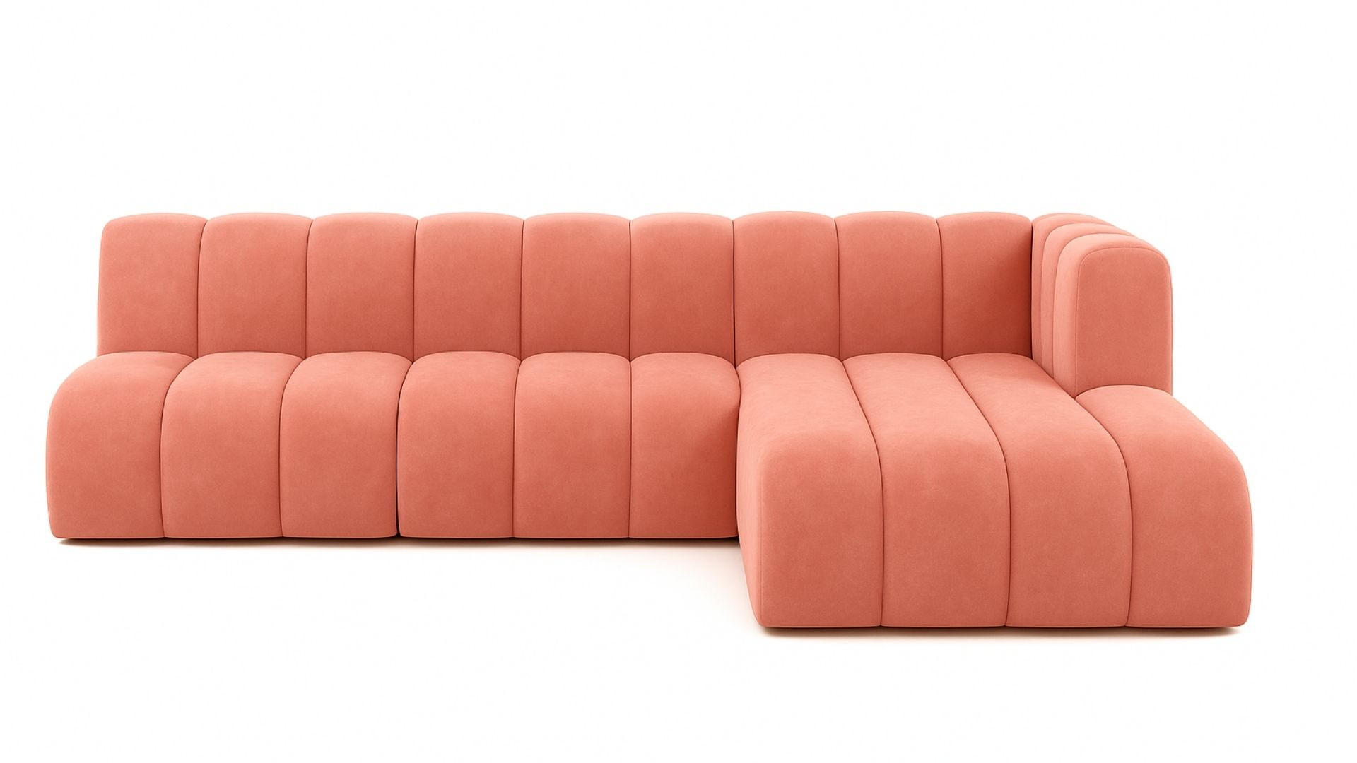 ECKSOFA GRAND L 295 cm, Stoff Salvador, Rosa, Rechts - Rosa, Holz (295/179cm) - Kaiser Möbel