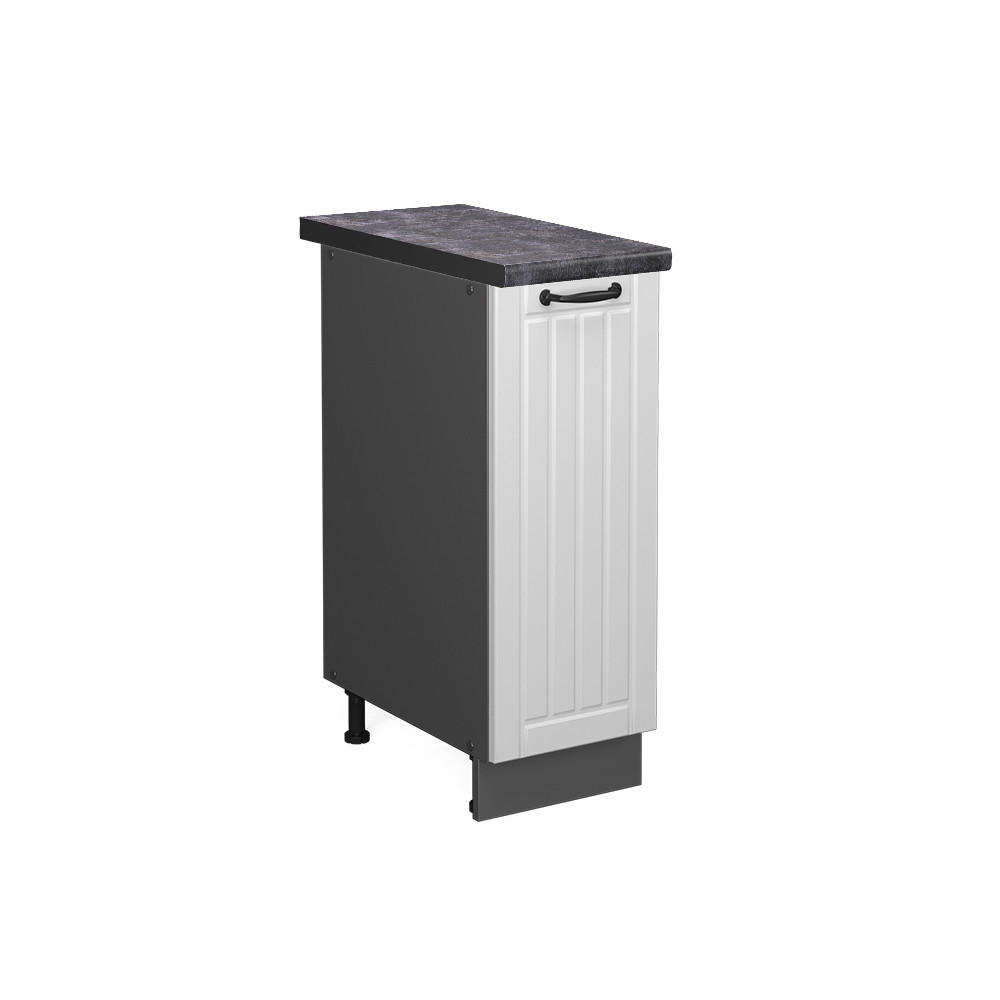 APOTHEKERUNTERSCHRANK Fame-Line Weiß Landhaus 30 cm, AP Anthrazit - Anthrazit/Creme, Holzwerkstoff (30/82/60cm) - Vicco