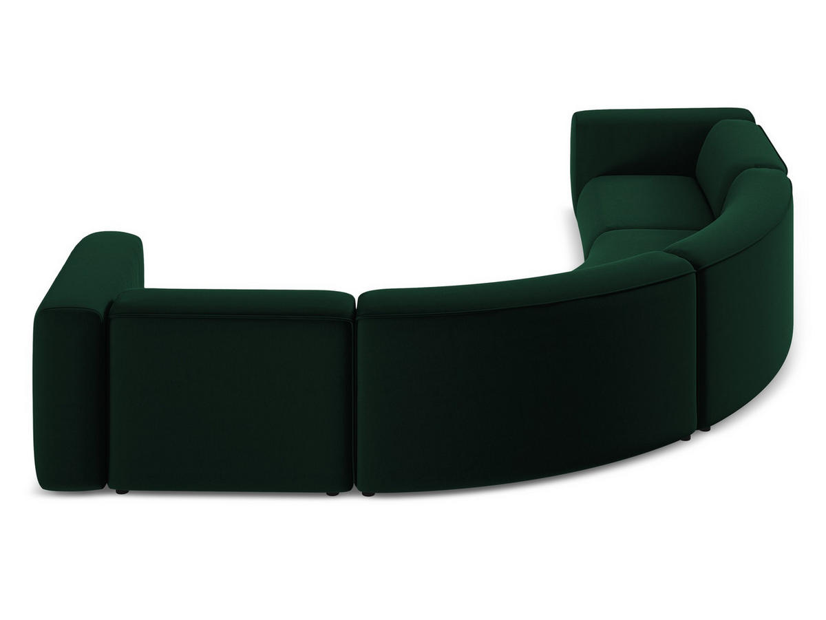 ECKSOFA Samt Stoff Grün - Dunkelgrün/Schwarz, Kunststoff/Textil (318/318cm) - Makamii