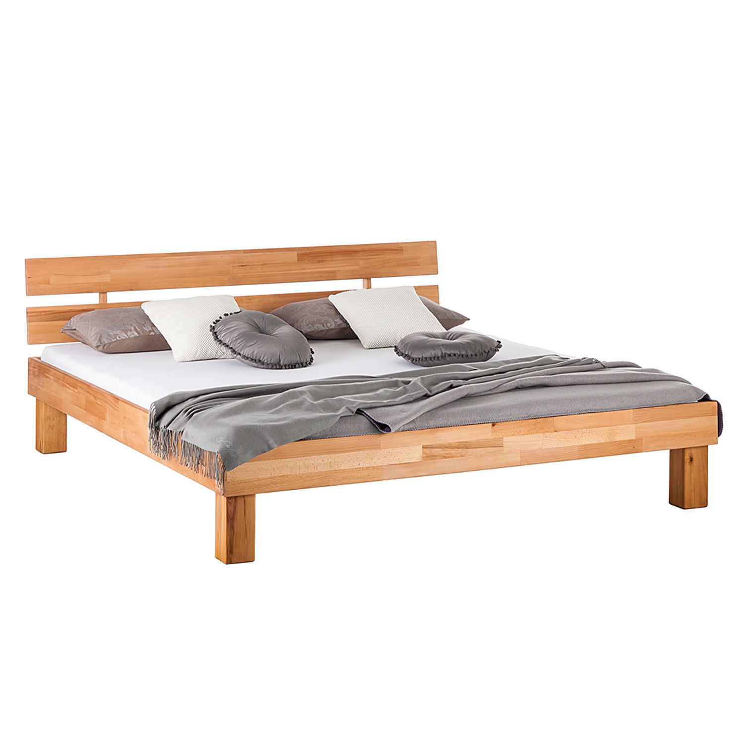 BETT - Massivholz - Kernbuche, Holz (200/200cm) - home24