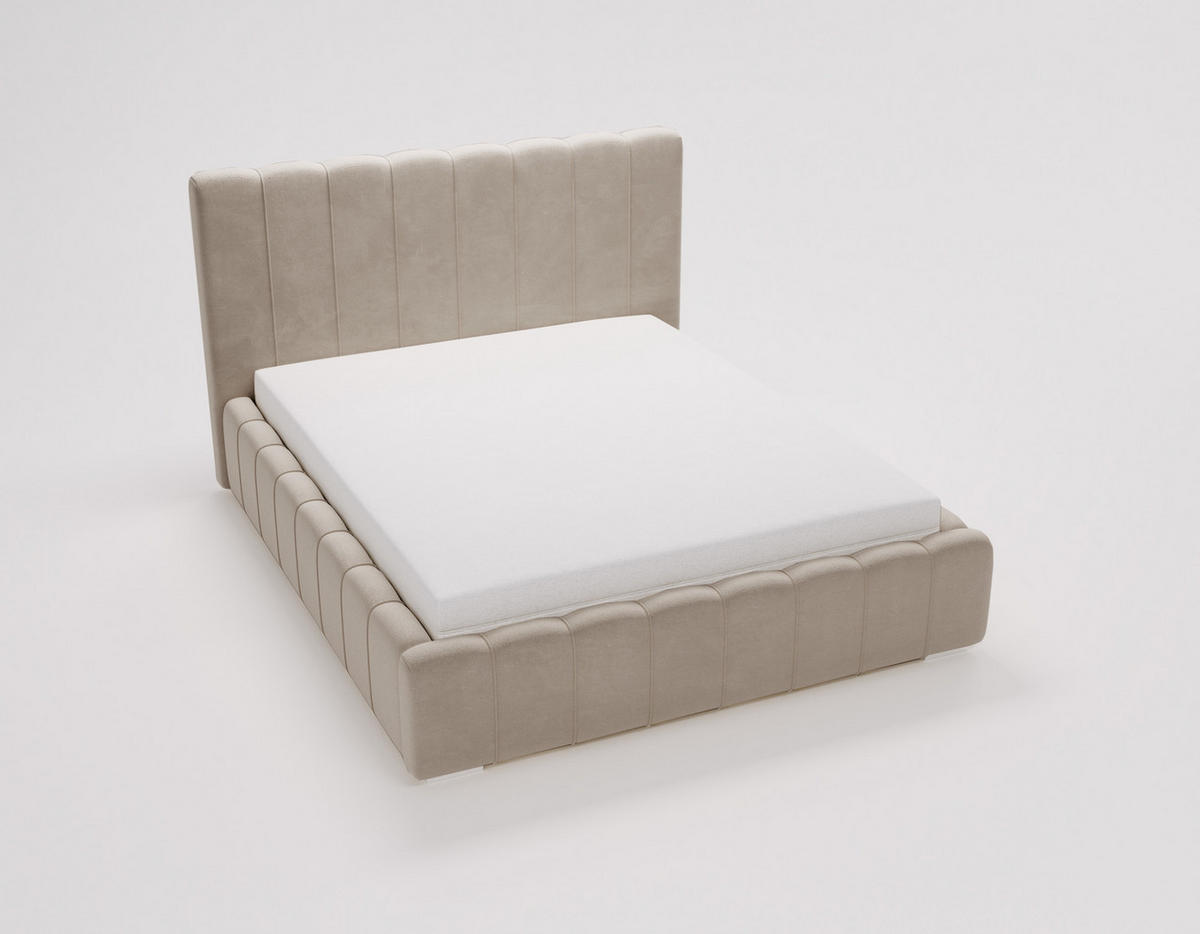 POLSTERBETT 180x200 mit Lattenrost, Bettkasten, Lisbon, Beige - Beige, Holz/Textil (180/200cm) - Emporius