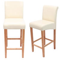 BARHOCKER Beige 2er-Set - Beige, Holz (39/105/53cm) - MCW