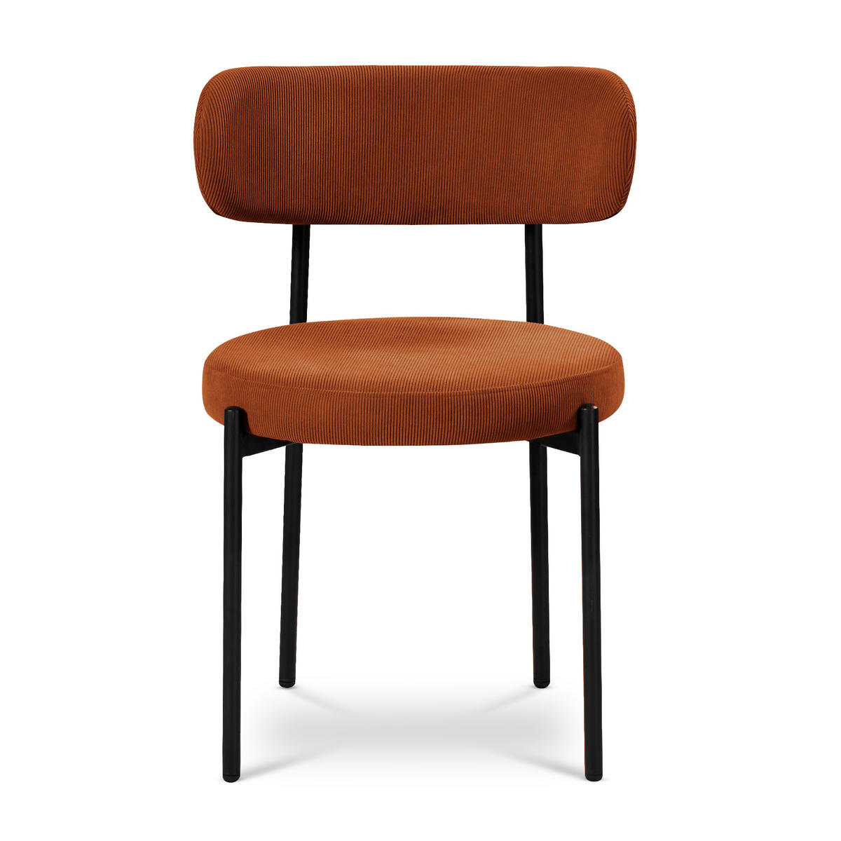 STÜHL 2er-Set Iris moderne aus Terrakotta Cord - Terracotta/Schwarz, Textil/Metall (53.5/80/49.5cm) - Sicaan