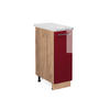APOTHEKERUNTERSCHRANK Fame-Line Bordeaux Hochglanz 30 cm, AP Marmor - Bordeaux/Eiche Wotan, Holzwerkstoff (30/82/60cm) - Vicco