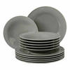 TAFELSERVICE Beat Color Glaze Perlgrau 12er Set - Grau, Keramik (32.3/23.5/32.3cm) - Seltmann Weiden
