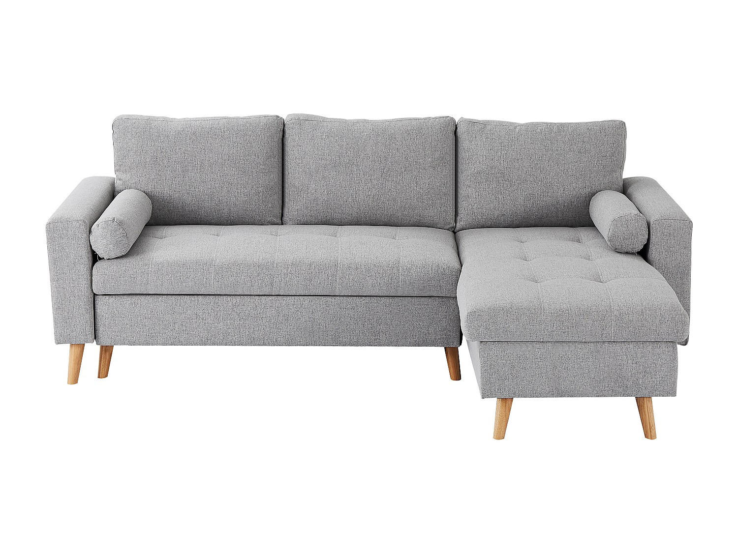 SCHLAFSOFA - 4 Personen - Stoff - Hellgrau - - Hellgrau, Textil (225/88/146cm) - Vente-Unique