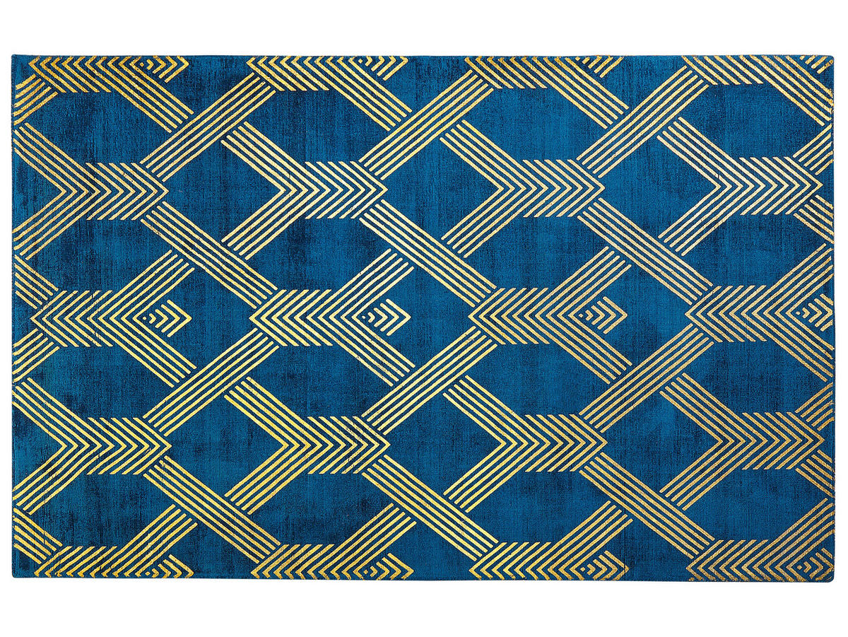 KURZFLOR-TEPPICH Vekse 200/140 cm - Blau, Naturmaterialen (140/200cm) - Beliani