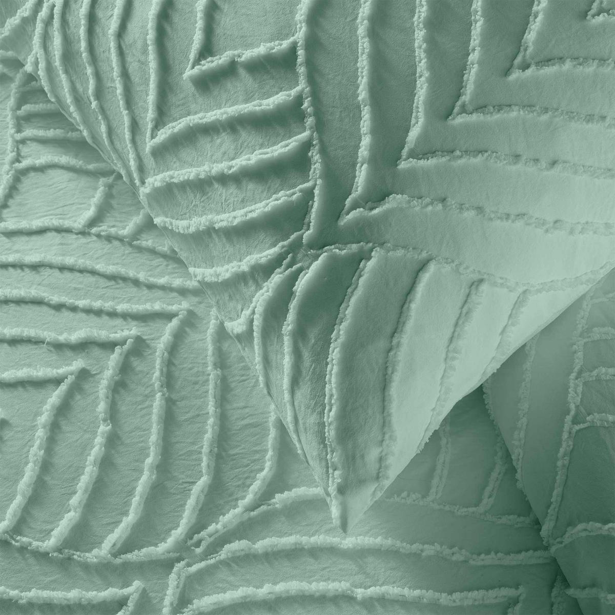 BETTWÄSCHE-SET Tuftmuster Heltie 240/220 cm - Hellgrün, Textil (220/240cm) - Douceur d´intérieur