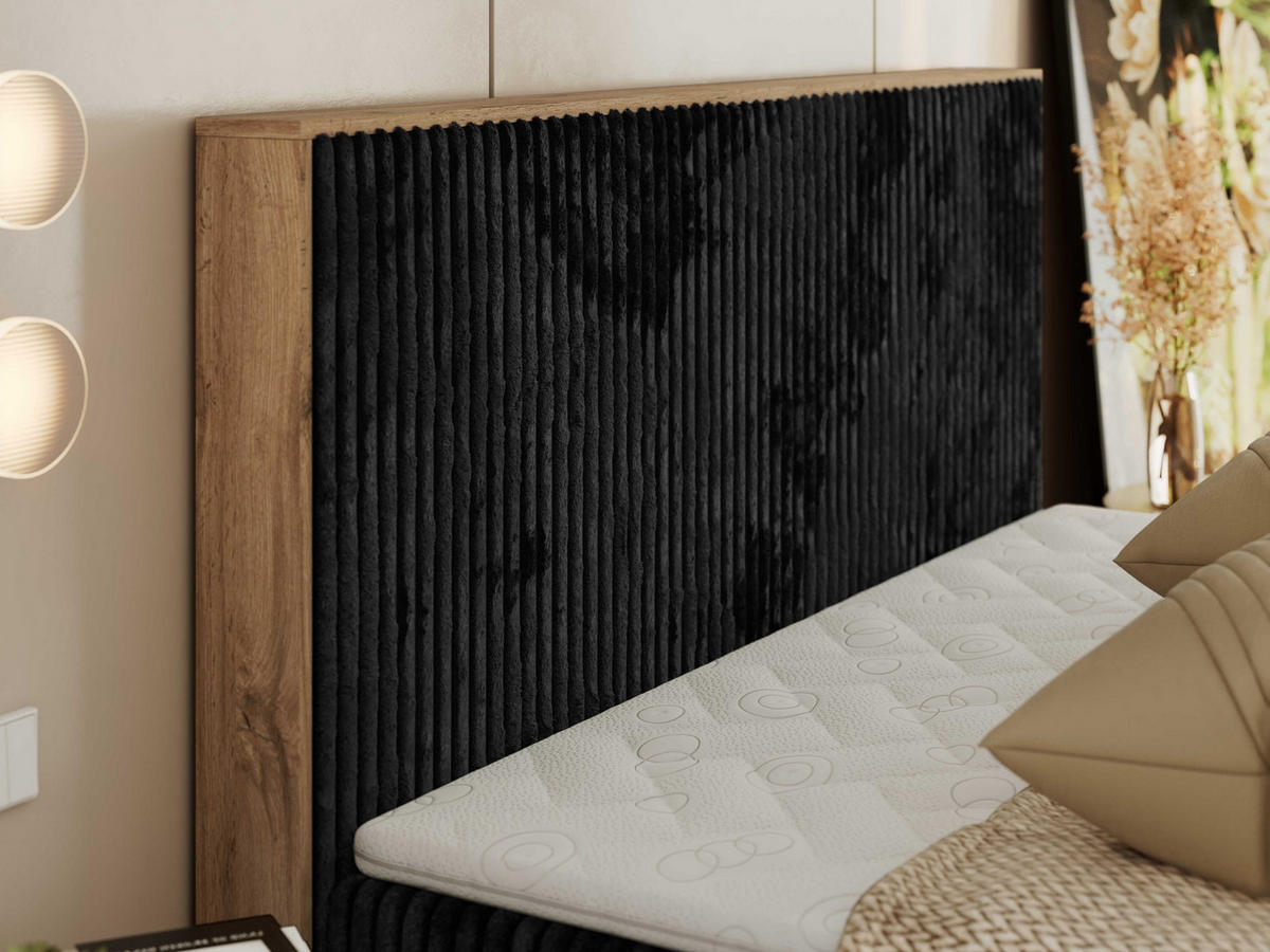 BOXBETT WOOD CLASSIC 200/200 - Schwarz Cord - H4 - Schwarz, Textil (200/200cm) - MKS
