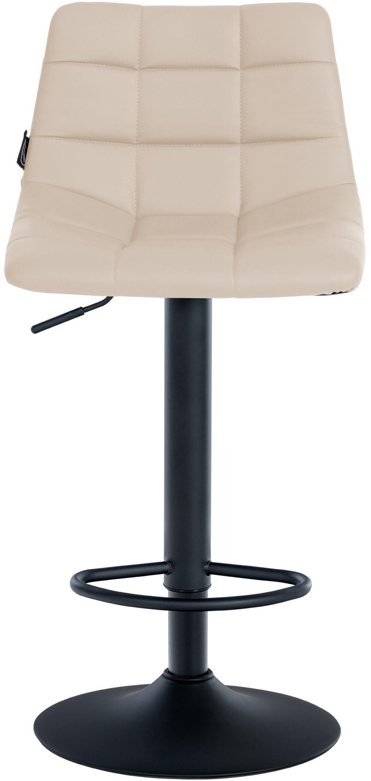 BARHOCKER DUBAI Creme Kunstleder Schwarz - Creme, Leder/Metall (43/87/46.5cm) - DELUKE